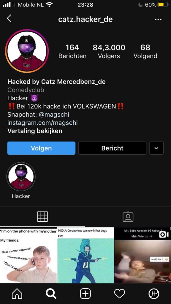 Mercedes Instagram Gehackt