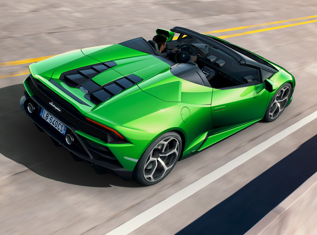 Groene Lamborghini Huracán doet zich voor als